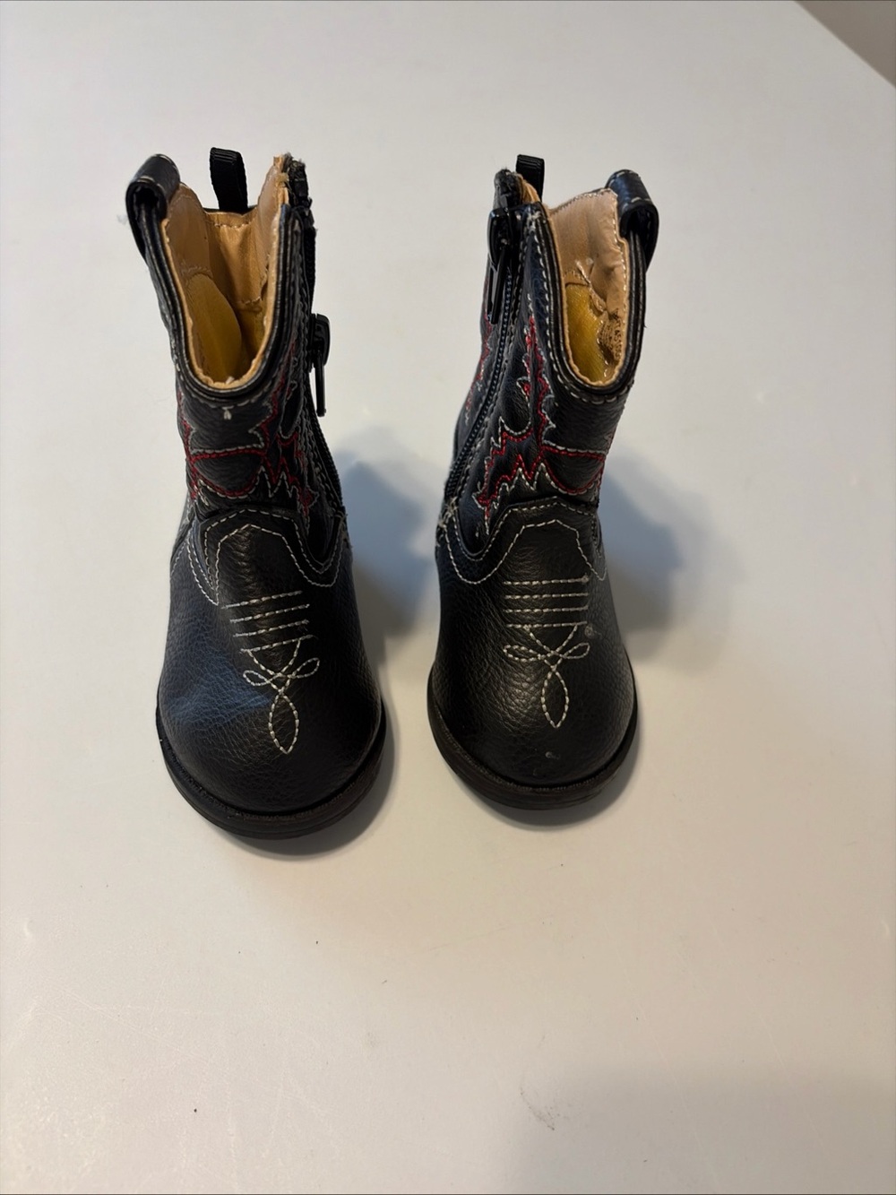Kids Black Western Stitch Boots - Unbranded